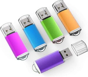 K&ZZ 5 Pack 64GB Flash Drive 64 GB USB Flash Drives USB 2.0 Thumb Drive Gig Zip Drive Stick 64G Flash Memory Stick Jump Drives for PC Laptop, Multicolored