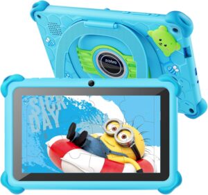 Kids Tablet 7 inch Toddler Tablet for Kids 32GB Kids Android Tablet with Case WiFi Bluetooth, GMS, Parental Control, Dual Camera for Boys Girls Educational Games Preinstalled, Blue