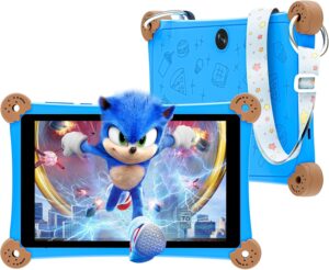 Kids Tablet, 8 Inch Android 13 Tablet for Kids 3-12 with KIDOZ Preinstalled, 6GB+32GB Storage, WiFi 6, Quad-Core, Parental Control, Anti-Fall Design, Adjustable Strap Included, Great Gift for Kids