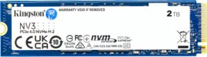 Kingston NV3 2TB M.2 2280 NVMe SSD | PCIe 4.0 Gen 4x4 | Up to 6000 MB/s | SNV3S/2000G