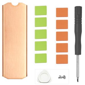 Laptop NVMe M.2 Heatsink with Nano Thermal Pads and Mounting Screw,Heat Sink Copper for 2280 M2 SSD, No Rubber Ring Required