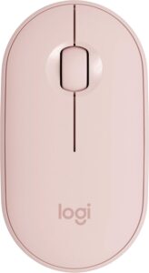 Logitech Pebble Wireless Mouse with Bluetooth or 2.4 GHz Receiver, Silent, Slim Computer Mouse with Quiet Clicks, for Laptop/Notebook/iPad/PC/Mac/Chromebook – Rose