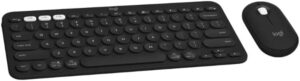 Logitech Slim Bluetooth Combo, Wireless Keyboard and Mouse, Quiet and Portable, Customizable, Bluetooth, Easy-Switch for Windows, macOS, iPadOS, Chrome - Black