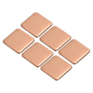 MECCANIXITY Heatsink Copper Pad Shim 15mm x 15mm x 1.5mm Thermal Conductive Heat Sink for Electronic Chip Cooling Pack of 6