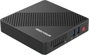 MINISFORUM N40 Mini PC Fanless Silent Desktop Computer 4GB RAM, 64GB eMMC Micro PC, Celeron N4020 up to 2.8GHz, 1000M LAN, HDMI&VGA, Support Auto Power On Mini Computer