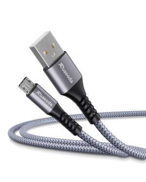 Micro USB Cable Android Charger 6ft 2PACK PS4 Charger Cable - High Speed 2.0 USB A Male to Micro USB Nylon Braided Cable for Android Phone
