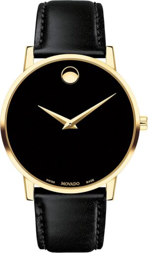 Movado Museum Classic Men's Watch - Swiss Quartz 2H Movement, Calfskin Strap - 3 ATM Water Resistance - Classic, Luxury Fashion Timepiece for Him - 40mm