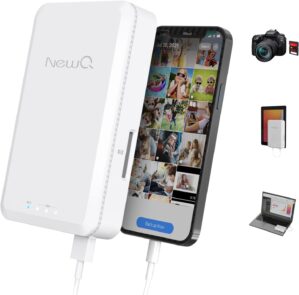 NEWQ 1TB External Hard Drive for iPhone, iPad, MacBook - USB 3.0, 2.0, 2.0 3.0 - Compatible with iOS & Android, Store Photos, Videos, Music, Documents