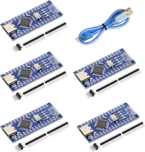 Nano V3.0 Board with Cable, AYWHP 5PCS Nano Board ATmega328P, CH340G Chip 5V 16M, Microcontroller Compatible with Arduino Nano (USB C Port)