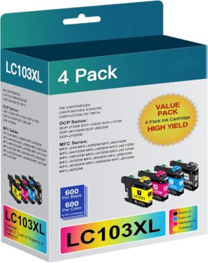 Osir LC103 Ink cartridges Compatible for Brother Printer Ink LC103XL LC101 Ink cartridges(Black, Cyan, Magenta, Yellow)