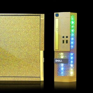 PC Gold Treasure Box RGB Dell Desktop Quad Core I5 up to 3.6G, 16G, 512G SSD, WiFi, Bluetooth 4.0, RGB Gaming Keyboard & Mouse, DVD, New 22" 1080 FHD LED, RGB Sound Bar, Webcam, Win 10 Pro (Renewed)