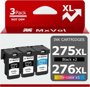 PG-275XL CL-276XL Remanufactured Ink Cartridge Replacement for Canon Ink 275 and 276 275XL 276XL Ink (2-Black 1-Color,3-Pack) for Canon PIXMA TS3522 TR4720 TS3500 TR4722 TR4700 TS3722 Printer Ink