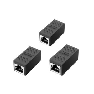 RJ45 Coupler,Ethernet Coupler,Cat6 Coupler 3 Pack in Line Coupler for Cat8/Cat7/Cat6/Cat5e/Cat5 Ethernet Cable Extender Adapter for PC/Router/Modem,Female to Female