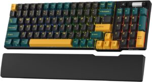 RK ROYAL KLUDGE RK96 RGB Limited Ed, 90% 96 Keys Wireless 3-Mode BT5.0/2.4G/USB-C Hot Swappable Mechanical Keyboard w/Wrist Rest, Volume Control, Software, Massive Battery, RK Viridian Switch
