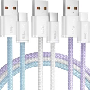 Senetem USB C Cable 3FT 3-Pack, USB A to USB Type C Charger Cord, 3A Fast Charging Compatible with iPhone 16/15 Series, Samsung S24/S23 S22/Note 20/10, Pixel, Moto, Car Play, LG