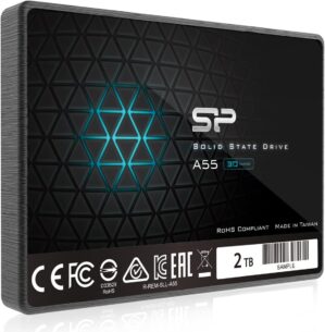 Silicon Power 2TB SSD 3D NAND A55 SLC Cache Performance Boost SATA III 2.5" 7mm (0.28") SSD Internal Solid State Drive (SP002TBSS3A55S25)