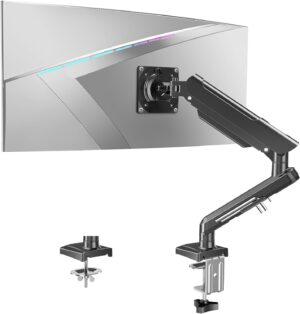 Single Monitor Mount Arm Fits Monitor up to 32 Inch, Monitor Desk Mount Holds 4.4-22lbs Computer Screen, Full Motion Gas Spring Monitor Desk Mount, VESA Mount 75x75, 100x100, Freelift Pro