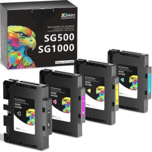 Sublimation Ink Cartridge for Print Manager Upgrade Compatible with Sawgrass Virtuoso SG500 SG1000 Printers (BK/C/M/Y, 4 Pack)