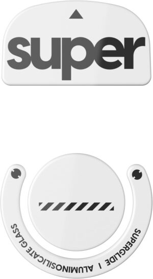Superglide Glass Mouse Skates - Consistent Controllable Glide, Polished Round Edge, Super Balanced Gaming Mouse Feet with Durable Sole for Logitech G Pro X Superlight1 (Type-C, White)