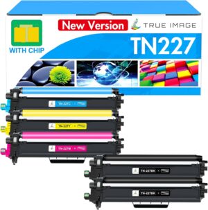 TN227 TN-227BK/C/M/Y High Yield Toner Cartridge: Compatible Replacement for Brother TN227 TN223 TN 227 for HL-L3270CDW MFC-L3770CDW HL-L3290CDW MFC-L3750CDW HL-L3210CW Printer (TN-223BK/C/M/Y 5-Pack)