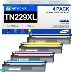 TN229XL TN229 Toner 4 Pack Compatible with Brother MFC-L3780CDW MFC-L3720CDW HL-L3280CDW HL-L3220CDW HL-L3295CDW, TN229XL