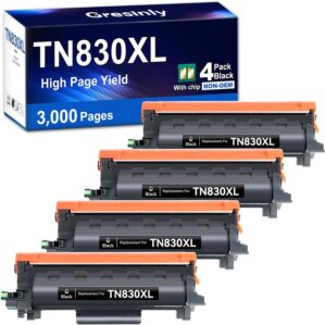 TN830XL TN830 XL/V/R Toner Compatible Replacement for Brother TN830XL TN-830 XL TN830 Black for HL-L2460DW DCP-L2640DW MFC-L2820DW L2820DWXL 2405W L2400D L2480DW Toner TN830 XL/V/R,4P