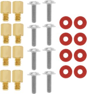 The Lord of the Tools 60PCS 6-32 M3 Brass Motherboard Standoffs Screws Washers Kit for Computer Case Replacement PC Motherboard Riser Repair Screws Spacers