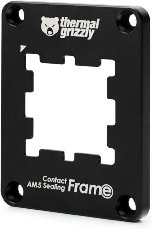 Thermal Grizzly AM5 Contact Sealing Frame - Contact Frame & CPU Guard Combination - Optimizes Contact Pressure Points & Protects Components - for AMD Ryzen 7000 CPUs