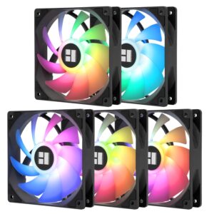 Thermalright 5 Pack TL-C12C-S CPU Fan 120mm ARGB Case Cooler Fan, 4pin PWM Silent Computer Fan with S-FDB Bearing Included, up to 1550RPM Cooling Fan(5 Quantities)