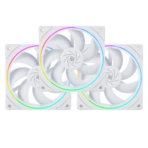 Thermalright TL-S12W X3 CPU Fan 120mm Case Cooler Fan Comes with ARGB Lighting Effect,PC PWM Silent Computer Fan with 1500RPM Speed, CPU Cooling Fan White(3-Pack)