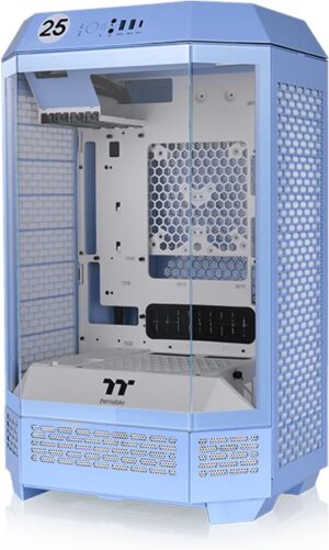Thermaltake Tower 300 Hydrangea Blue Micro-ATX Case; 2x140mm CT Fan Included; Support Up to 420mm Radiator; Optional Chassis Stand Kit Allows Horizontal Display; CA-1Y4-00SFWN-00; 3 Year Warranty