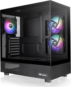 Thermaltake View 270 Plus TG ARGB Black Mid Tower E-ATX Case; 3x120mm ARGB Fans Included; Support Up to 360mm Radiator; Front & Side Dual Tempered Glass Panel; CA-1Y7-00M1WN-01; 3 Year Warranty