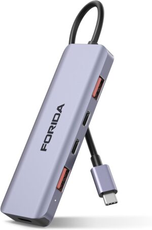 USB C Hub, 10Gbps USB C Splitter for Laptop, 2 USB C 3.2 Gen 2 and 2 USB A 3.2 Gen 2 Data Ports, 5V Power Port, for MacBook Air/Pro, Surface Pro, XPS, PC, Flash Drive, Sansung, Dell