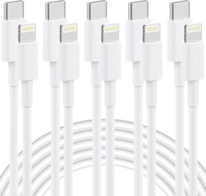 USB C to Lightning Cable [Apple MFi Certified] 5 Pack 6/6/6/6/6 FT iPhone Charger Type C to Lightning Cable Power Delivery Fast Charging Cord Compatible with iPhone 14/13/12/11/XS/XR/X/8