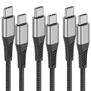 USB C to USB C Cable 3ft, 3 Pack 60W USB C Cable Fast Charging Cord Type C to Type C Cable Compatible with iPhone 15 16 Pro Max MacBook iPad Samsung Galaxy S23 Ultra Google Pixel, USBC to USBC 3 Feet