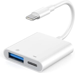 USB C to USB Camera Adapter for iPhone 16,Portable USB C Male to Female USB OTG with Fast Charging Port for iPhone 16/16 Pro/16 Pro Max/15/15 Pro/15 Pro Max,iPad Pro to USB Flash Drive/Keyboard/Mouse