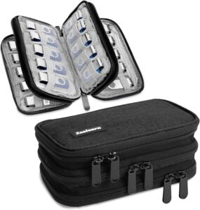 USB Flash Drive Case with Labels, Gifts for Men, USB Case Organizer Holds 30 Pcs, USB Sticks Holder, USB Storage Case, Thumb Drive Case, Fits for Samsung/Sandisk/Jump Drive,etc, Black