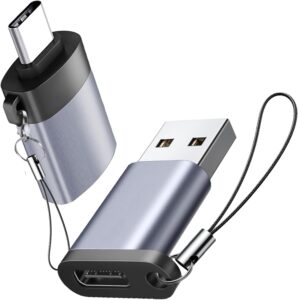 USB to USB C Adapter USB C Male to USB 3.0 Female 2 Pack, Type C Female to A Male Charger Converter，USB C Female to USB Male Adapter Compatible for Apple Watch Ultra 8 9,iPhone 15 Pro Max 14 13 12,OTG