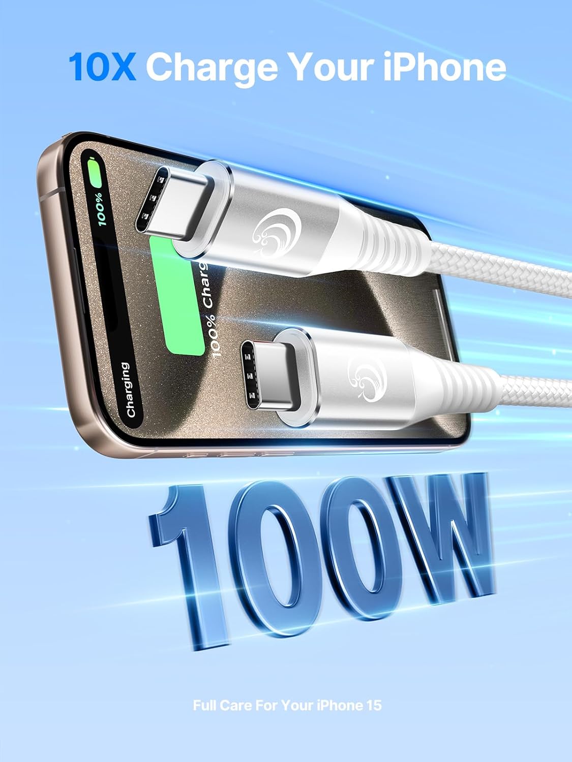USBC to USBC Cable [10ft 2-Pack] USB C to USB C Cable 100W 5A Type C to C Cable Fast Charging Braided Long USB-C Charger Cord for MacBook Pro,iPhone 16 15 Pro Max Plus,iPad Air,Samsung S24 S23 Ultra - Image 2
