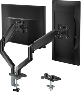 WALI Dual Monitor Mount, Adjustable Gas Spring Monitor Desk Stand for 2 Monitors, Heavy Duty Monitor Arm up to 34 Inch Screen, Hold up to MAX 19.8lbs, Max Mounting Holes 100x100mm (GSMP002N), Black