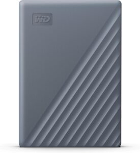 WD 2TB My Passport Portable Hard Drive, Works with USB-C and USB-A, Windows PC, Mac, Chromebook, Gaming Consoles, and Mobile Devices, Backup Software and Password Protection – WDBRMD0020BGY-WESN