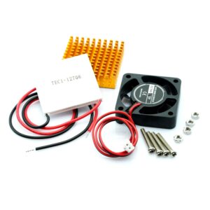 WWZMDiB Peltier Cooler Module Kit 12V 40mm x 40mm（1 TEC1-12706+1 Heatsinks+1 Fans）