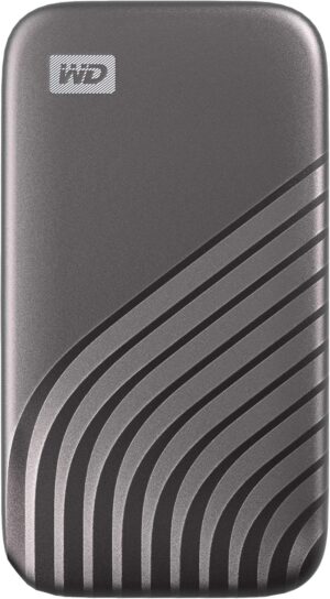 Western Digital 2TB My Passport SSD Portable External Solid State Drive, Gray, Sturdy and Blazing Fast, Password Protection with Hardware Encryption - WDBAGF0020BGY-WESN