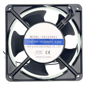 for SA1238A1 SEADA 110/120V 120mm Axial Fan - 0.25A 50/60HZ 12038 2-Wire Cooling Fan, Industrial Control Cabinet Cooling Fan