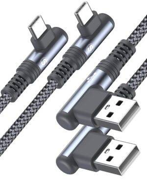sweguard iPhone 16 Charger USB to Type C Cable Double Right Angle [2-Pack,3.3FT] Fast Charging Cord for iPhone 16 15 Pro Max Plus Samsung Galaxy S25 S24 S23 S22 S21 S20 A54 A15 Note Flip LG Pixel Moto