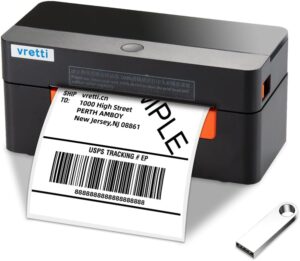 vretti Thermal Shipping Label Printer - Thermal Label Printer - 4x6 Desktop Barcode USB Label Printer for Small Business & Shipping Packages Compatible with Mac Windows Linux Chrome os UPS USPS