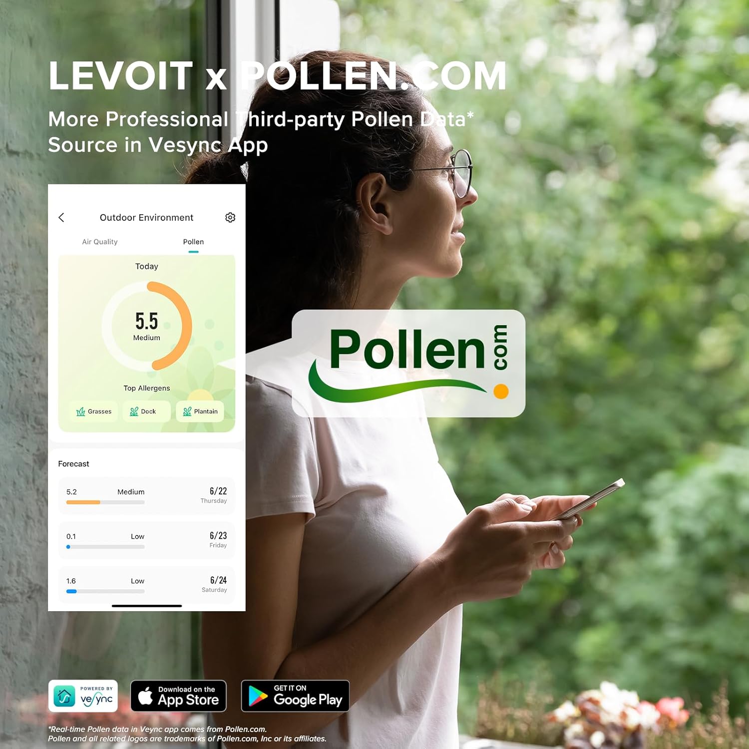 LEVOIT Air Purifiers for Home Large Room Up to 3175 Sq. Ft with Smart WiFi, PM2.5 Monitor, HEPA Sleep Mode, 3-in-1 Filter for Smoke, Pet Allergies, Dust and Odor, Alexa Control, Core 600S-P, White - Image 9