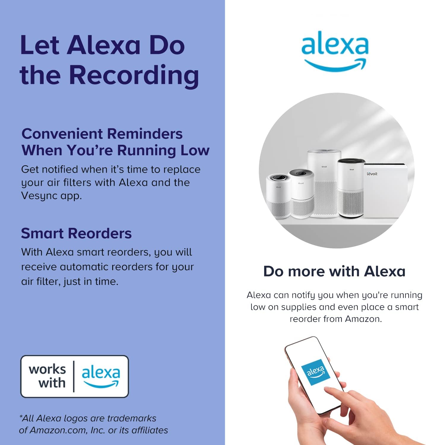 LEVOIT Air Purifiers for Home Large Room Up to 3175 Sq. Ft with Smart WiFi, PM2.5 Monitor, HEPA Sleep Mode, 3-in-1 Filter for Smoke, Pet Allergies, Dust and Odor, Alexa Control, Core 600S-P, White - Image 10