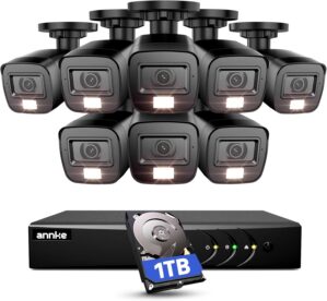 ANNKE 3K Lite Security Camera System Outdoor with AI Human/Vehicle Detection, 8CH H.265+ DVR and 8 x 1920TVL 2MP IP66 Home CCTV Cameras, Smart Playback, Email Alert with Images, 1TB Hard Drive - E200