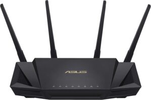 ASUS RT-AX3000 Ultra-Fast Dual Band Gigabit Wireless Router - Next Gen WiFi 6, Adaptive QoS, and AiProtection by Trend Micro | 1x WAN, 4x 1G LAN, 1x USB 3.0 - AiMesh Compatible